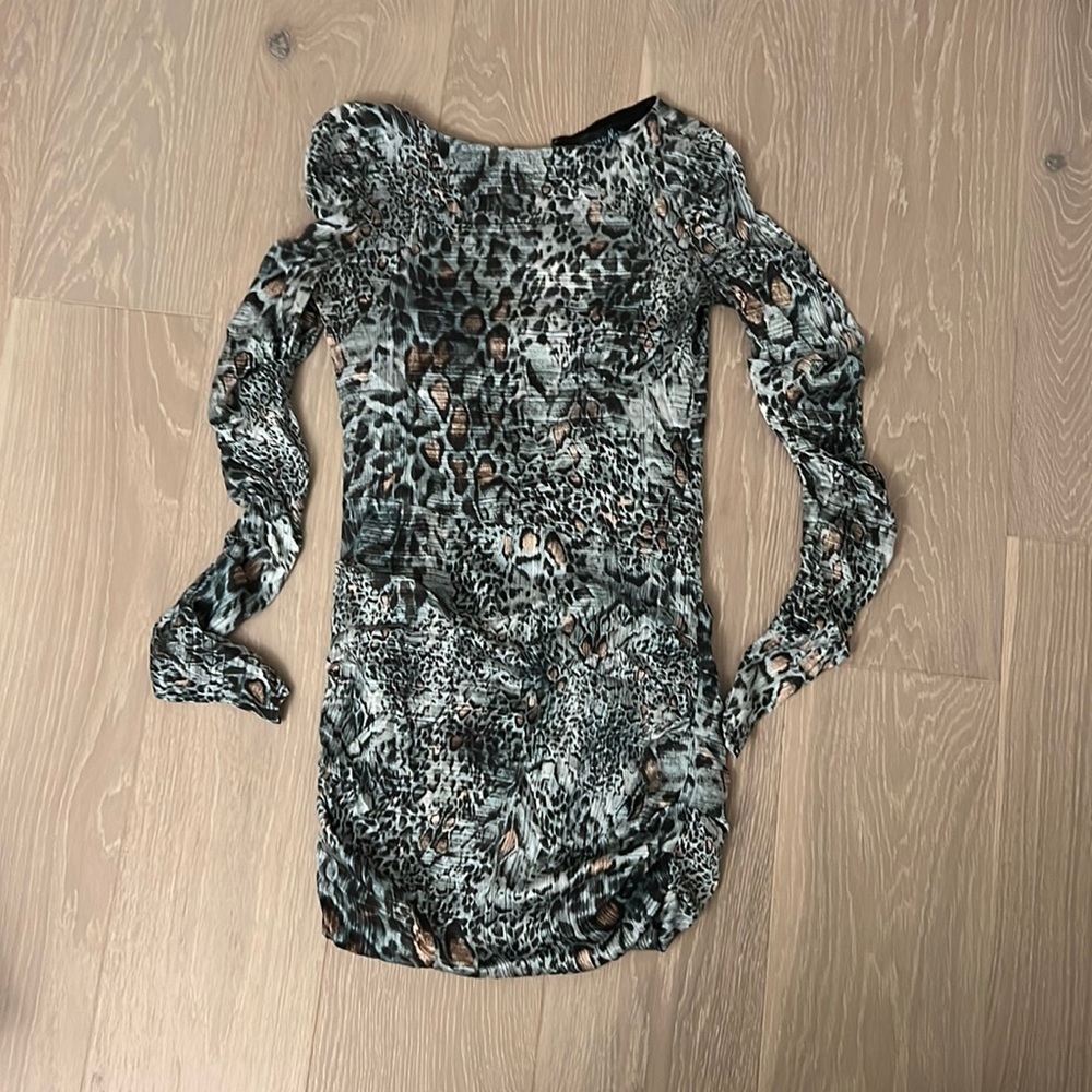 Marciano satin long sleeve dress